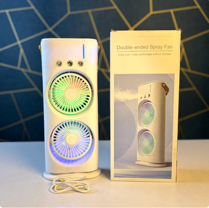 Rechargeable Remote Control Double Head Spray Cooling Fan